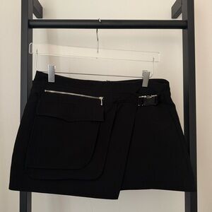Zara Black Buckle Mini Skirt size medium